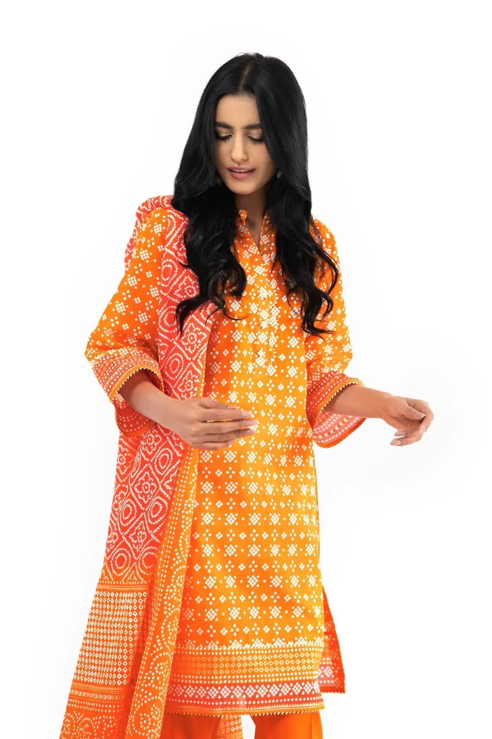 Gul Ahmed Digital Printed Chunri Lawn Unstitched 3 Piece Suit CL-22035A