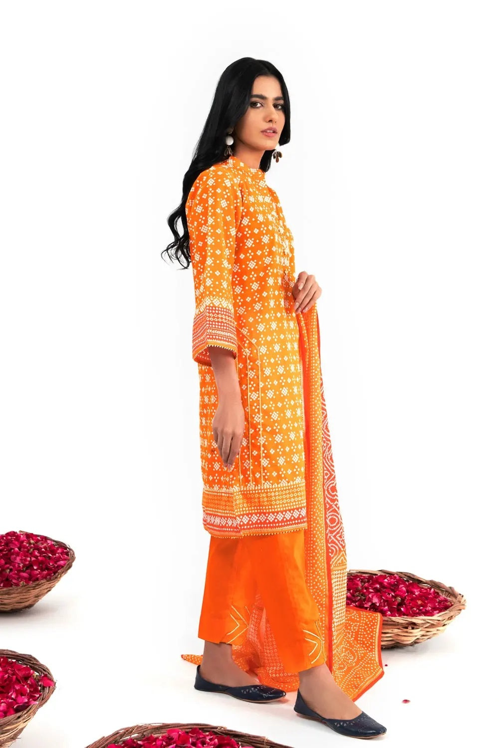 Gul Ahmed Digital Printed Chunri Lawn Unstitched 3 Piece Suit CL-22035A