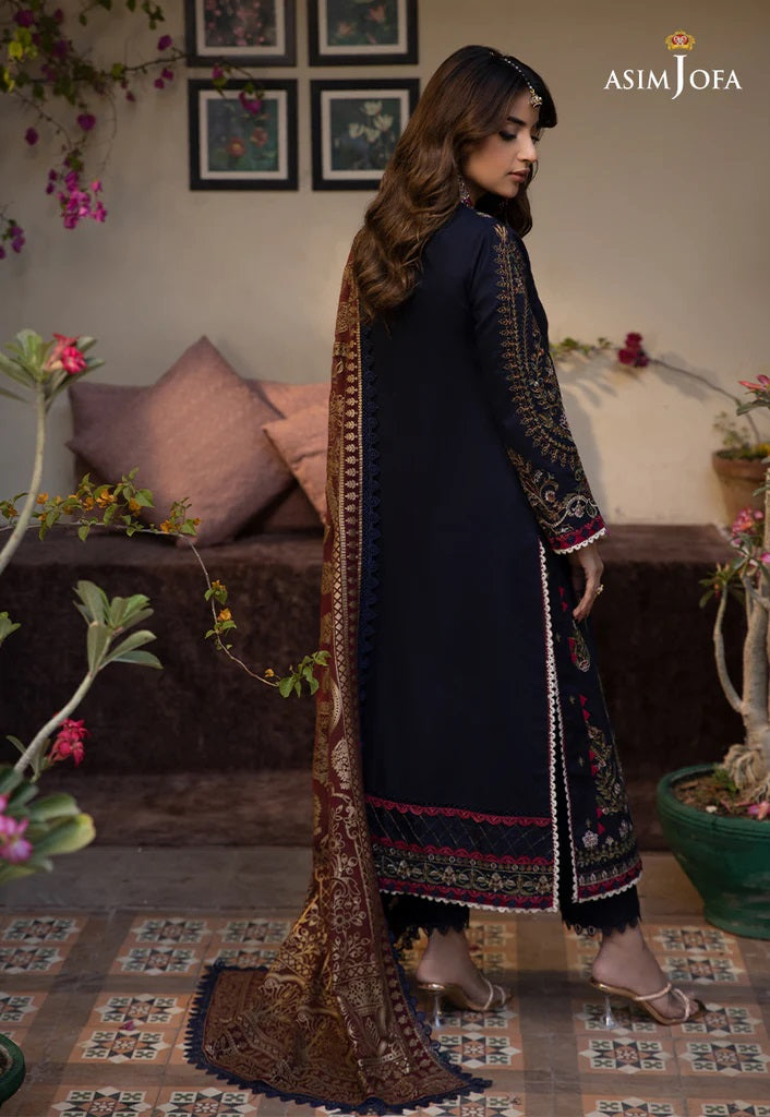 Zarq Barq By Asim Jofa Embroidered Suits Unstitched 3 Piece AJZB-22 - Eid Collection