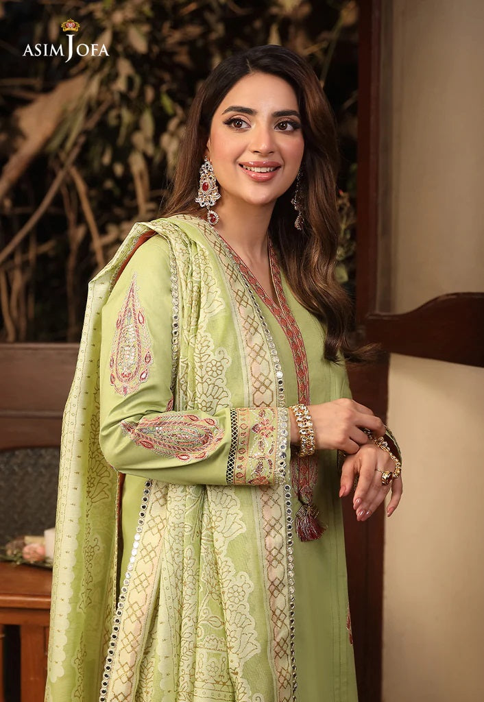Zarq Barq By Asim Jofa Embroidered Suits Unstitched 3 Piece AJZB-24 - Eid Collection