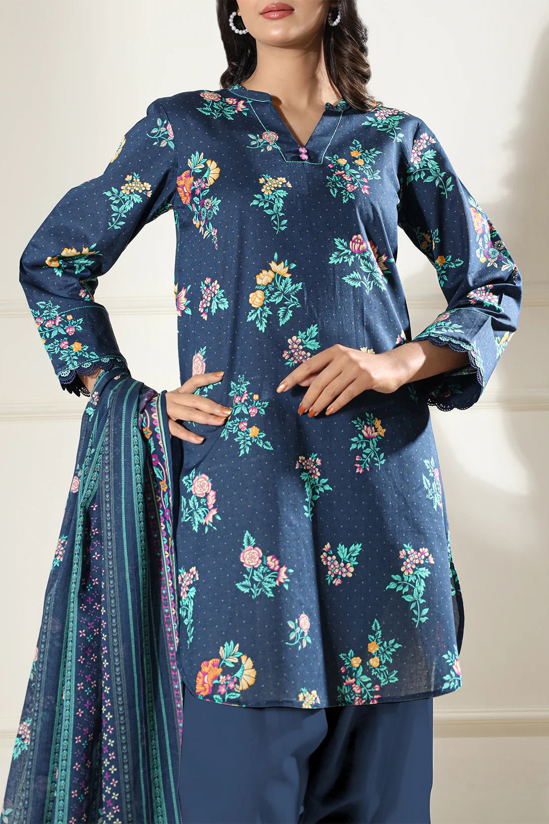 Saya Digital Printed Lawn 2 piece Unstitched Dress - U06-25065-10B