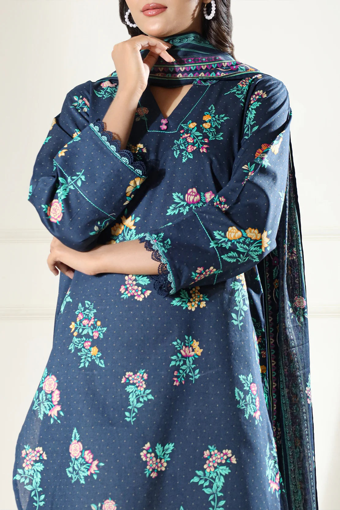 Saya Digital Printed Lawn 2 piece Unstitched Dress - U06-25065-10B