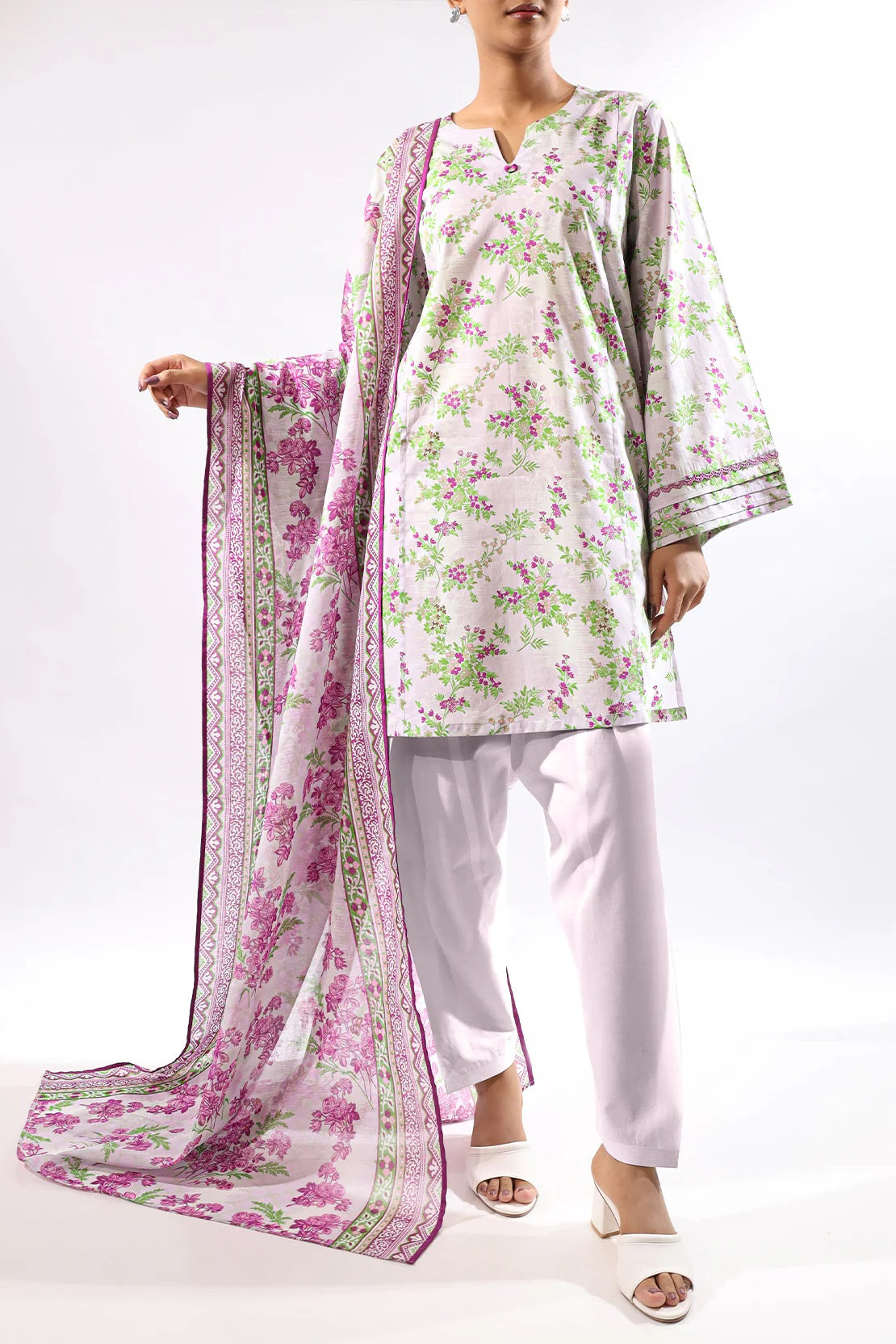 Saya Digital Printed Lawn 2 piece Unstitched Dress - U06-25380-3A