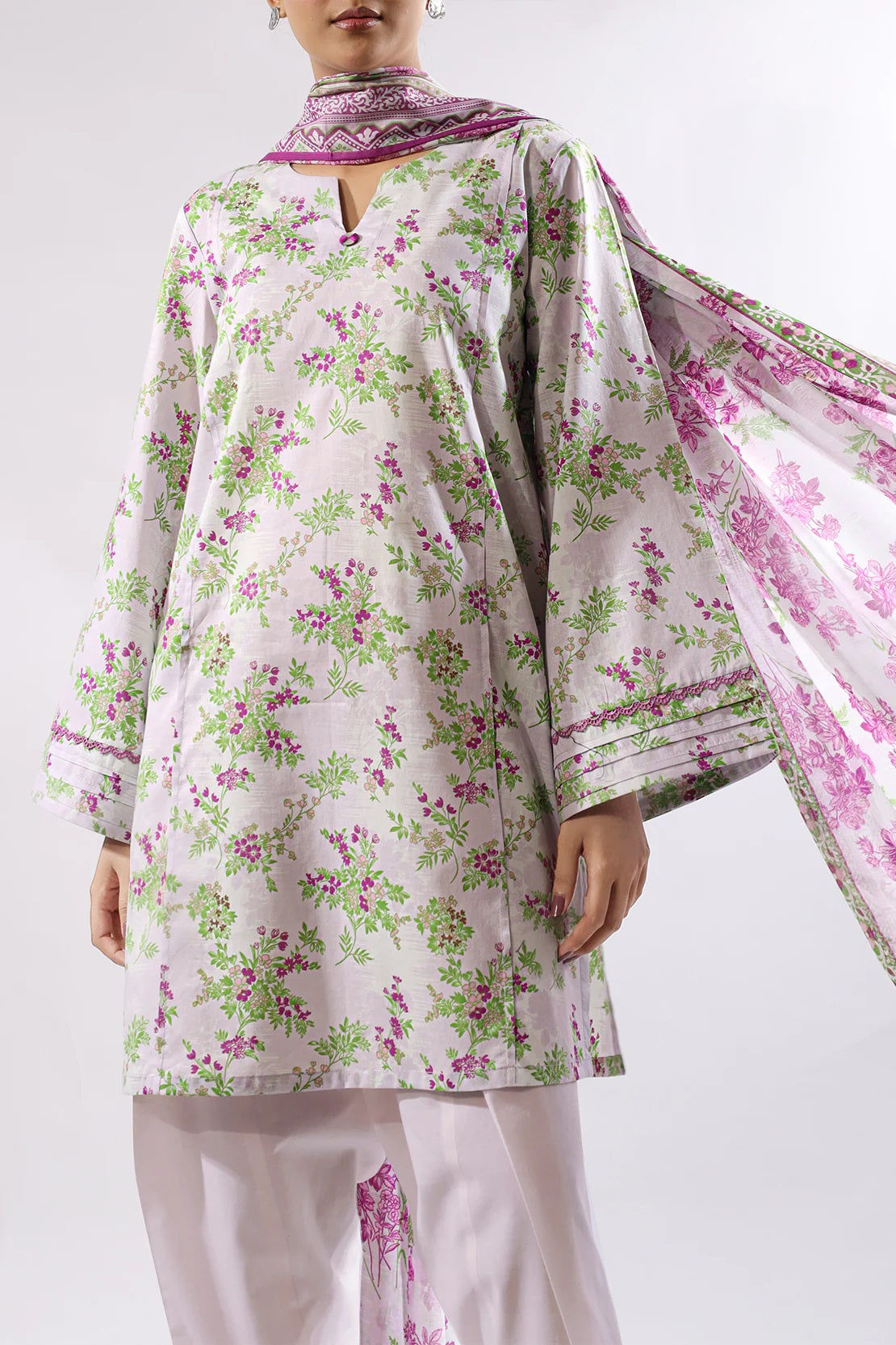 Saya Digital Printed Lawn 2 piece Unstitched Dress - U06-25380-3A