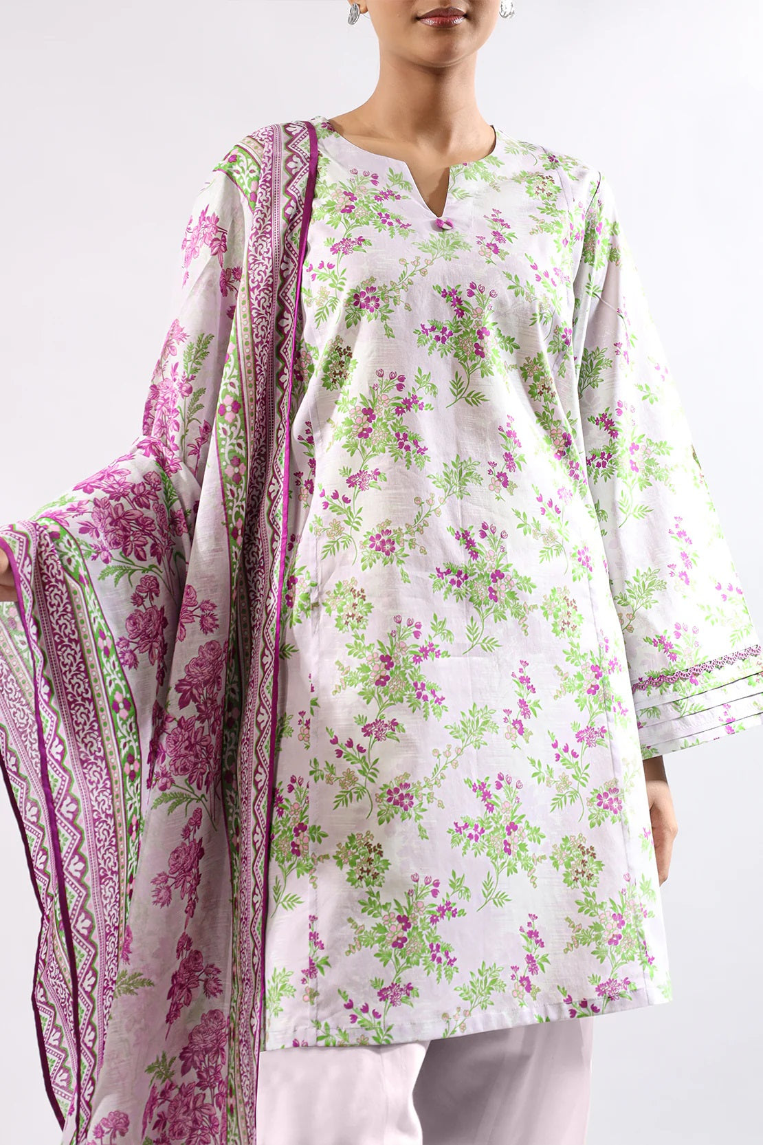 Saya Digital Printed Lawn 2 piece Unstitched Dress - U06-25380-3A