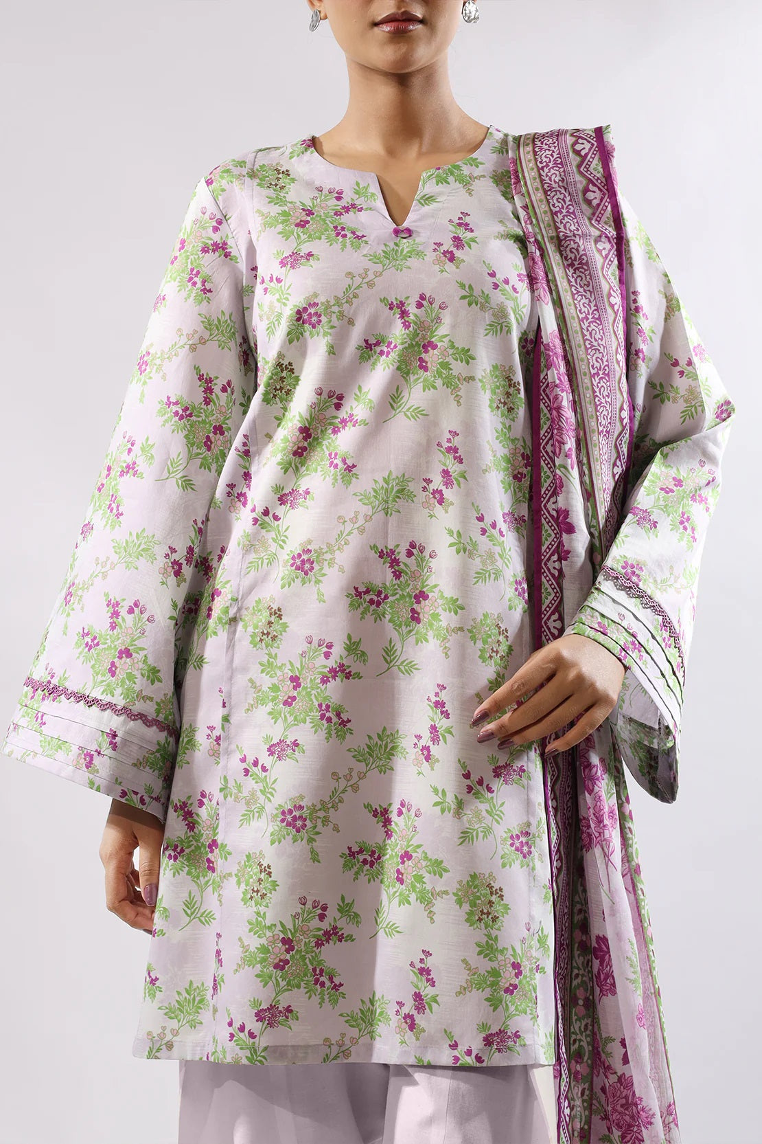Saya Digital Printed Lawn 2 piece Unstitched Dress - U06-25380-3A
