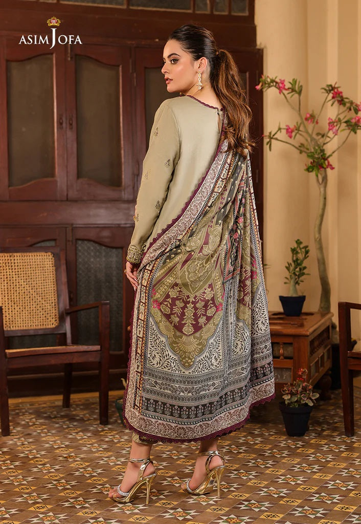 Zarq Barq By Asim Jofa Embroidered Suits Unstitched 3 Piece AJZB-25 - Eid Collection