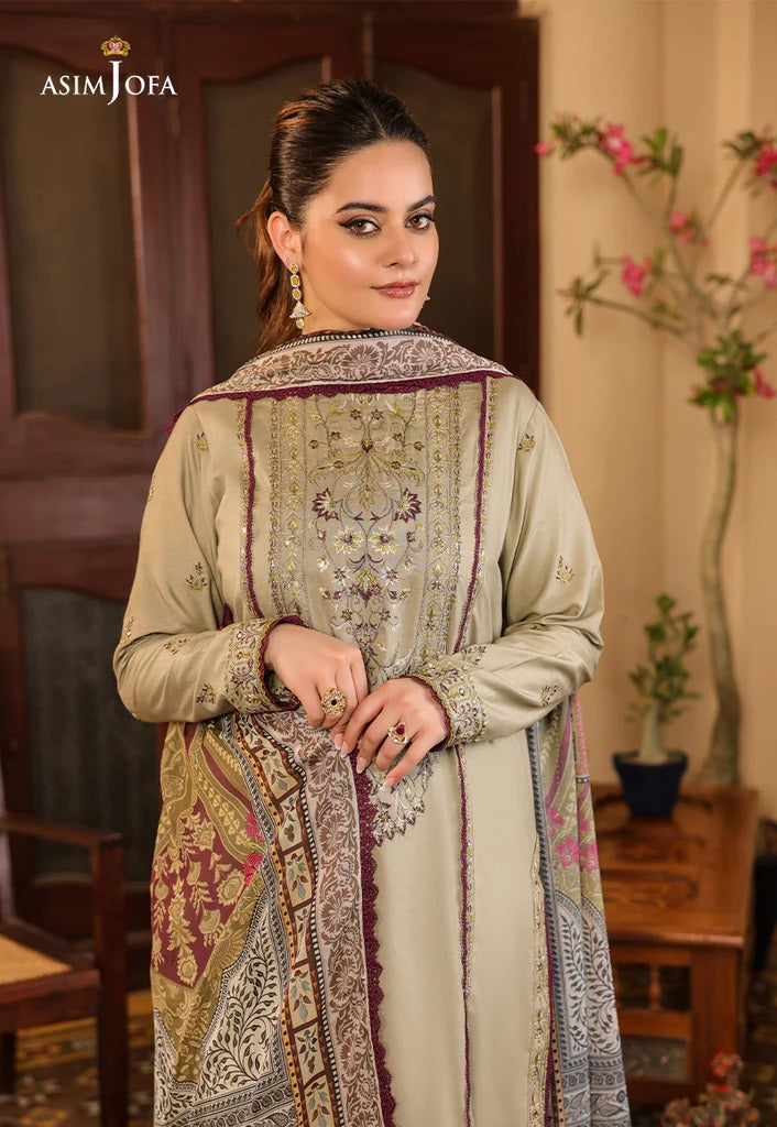 Zarq Barq By Asim Jofa Embroidered Suits Unstitched 3 Piece AJZB-25 - Eid Collection