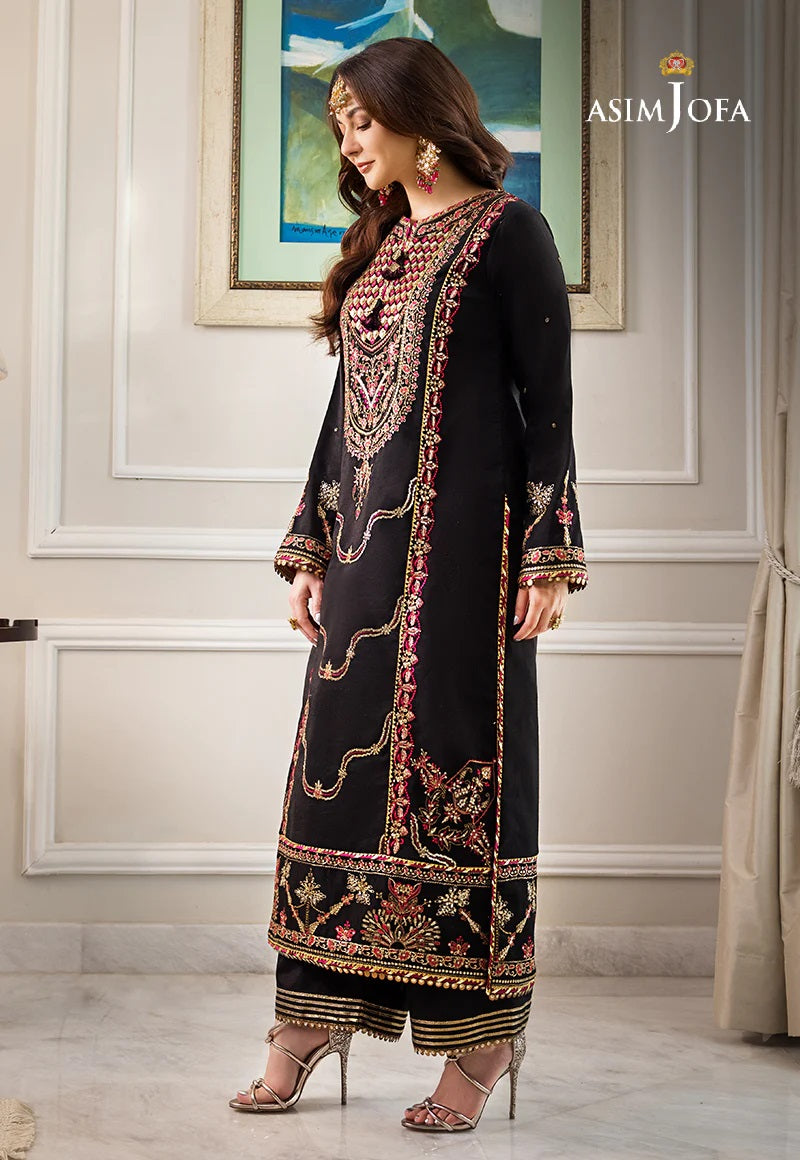 Asim Jofa Zari Sitara Embroidered Chanderi Cotton Unstitched 1 Piece Shirt - AJZS 25