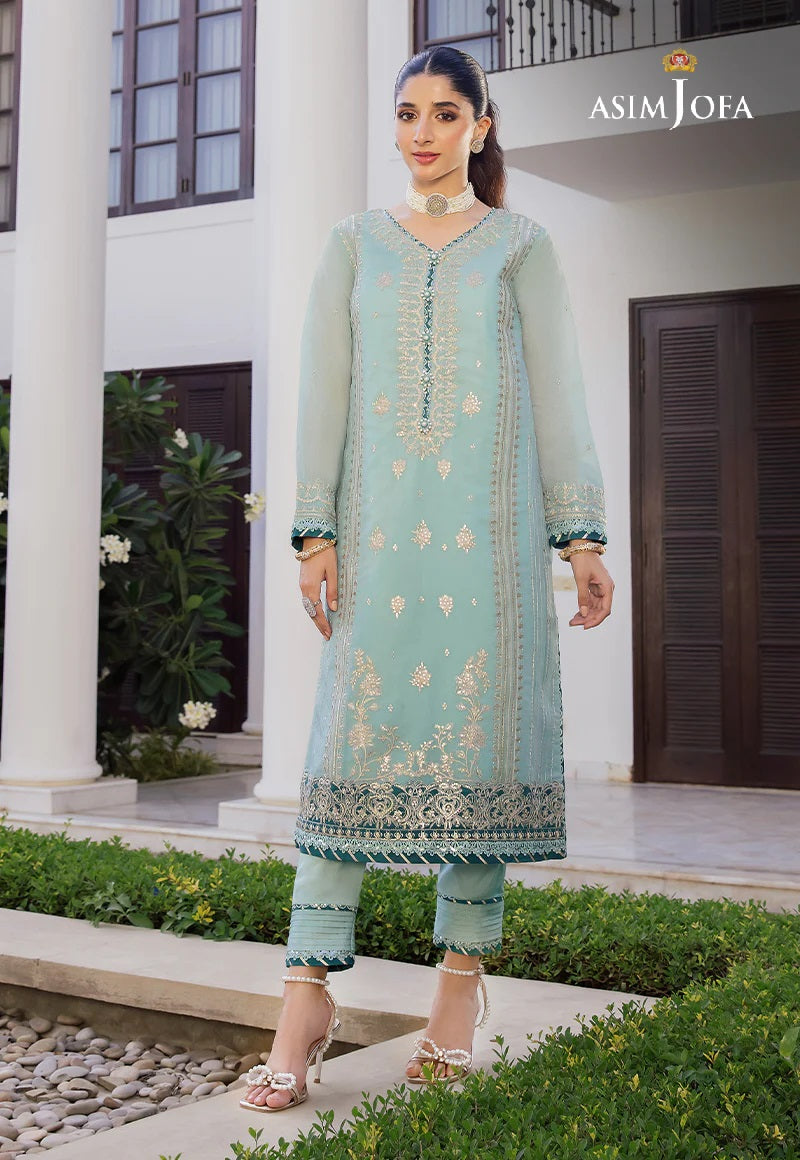Asim Jofa Zari Sitara Embroidered Chanderi Cotton Unstitched 1 Piece Shirt - AJZS 26
