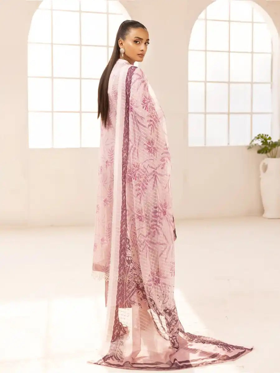 Printkari by NUR Embroidered Lawn 3 Piece Unstitch Dress - PN 27