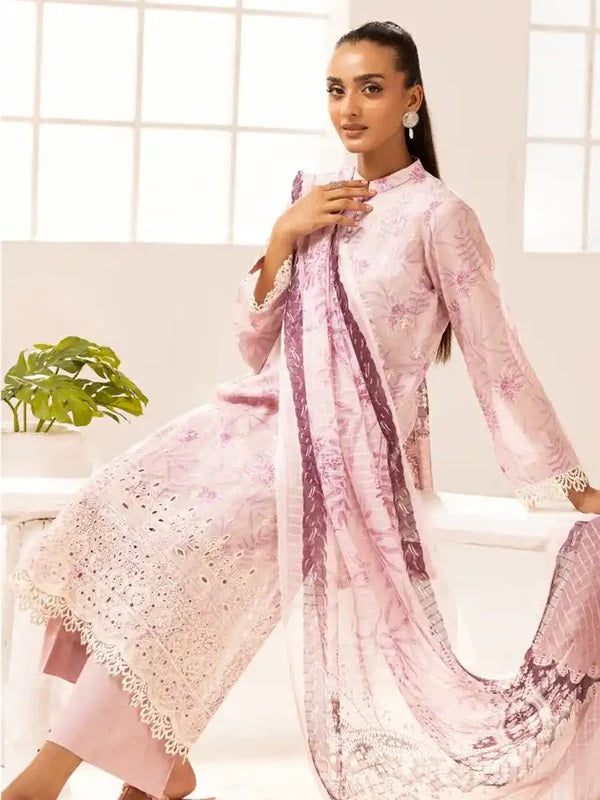 Printkari by NUR Embroidered Lawn 3 Piece Unstitch Dress - PN 27