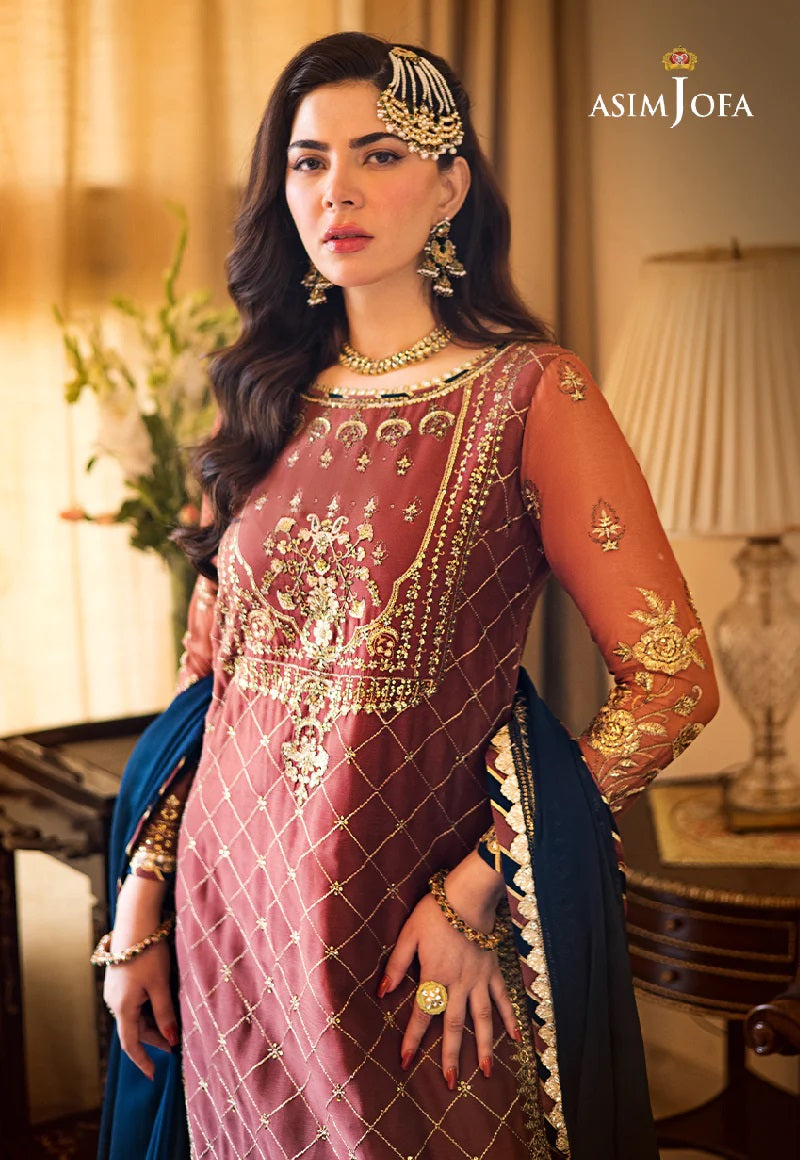 Asim Jofa Zari Sitara Embroidered Chiffon Unstitched 3 Piece Dress - AJZS 29