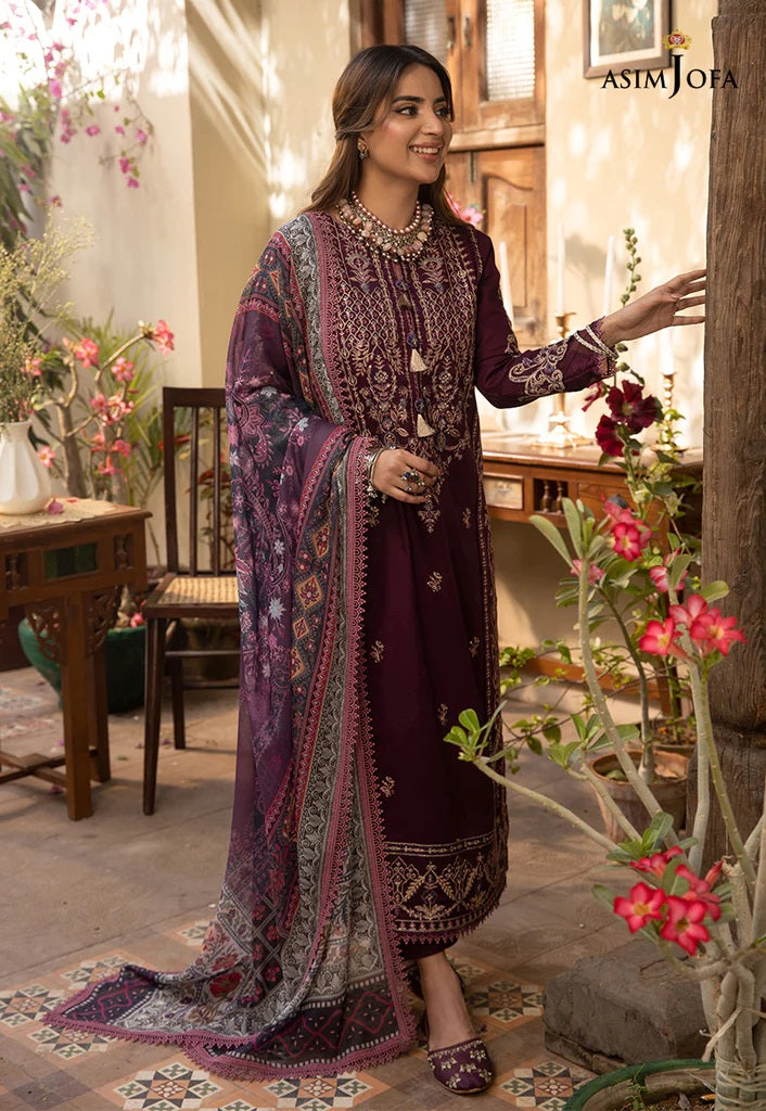 Zarq Barq By Asim Jofa Embroidered Suits Unstitched 3 Piece AJZB-02 - Eid Collection