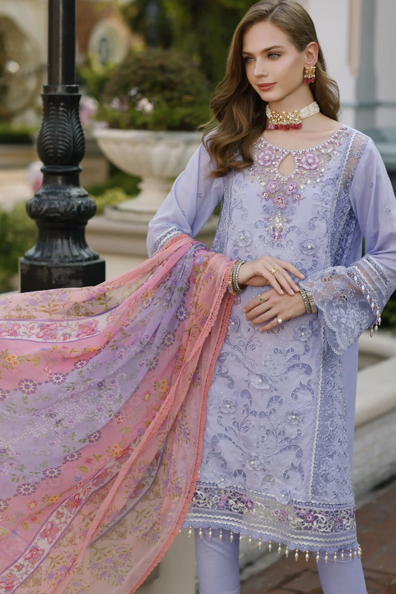 Noor By Saadia Asad Embroidered Lawn Suits Unstitched 3 Piece D02 - Iris