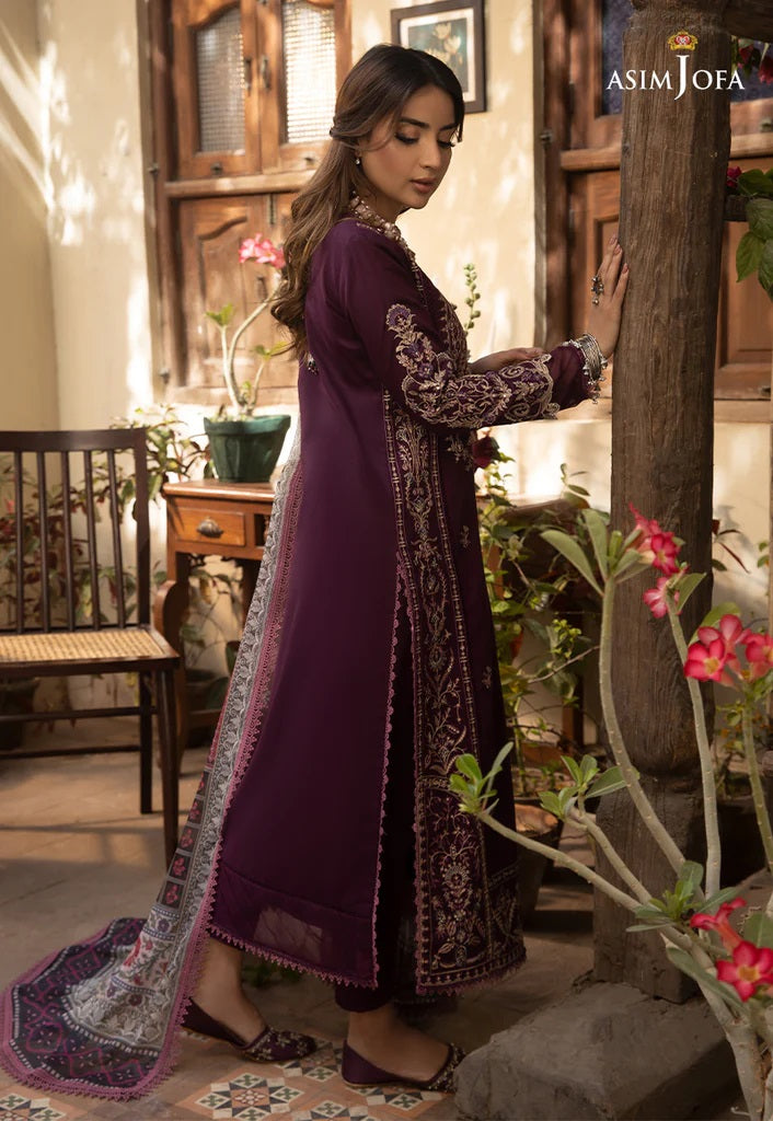 Zarq Barq By Asim Jofa Embroidered Suits Unstitched 3 Piece AJZB-02 - Eid Collection