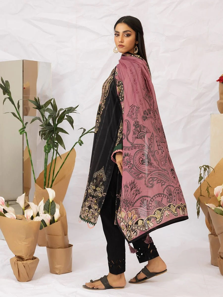Aghaaz by Salitex Printed Lawn Dress 3 Piece Unstitched - UNS23AC002UT
