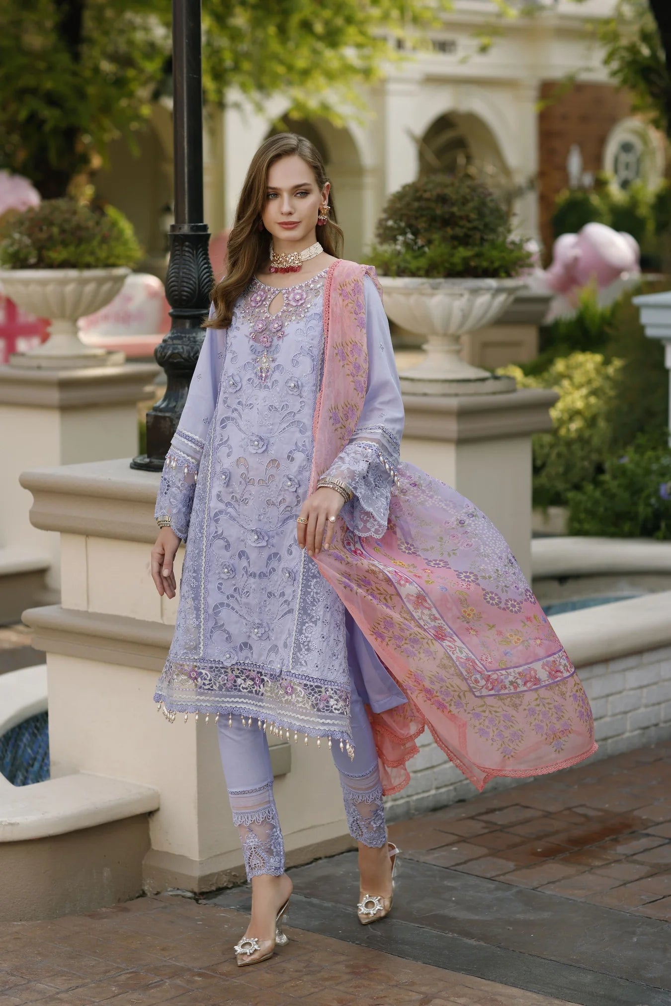 Noor By Saadia Asad Embroidered Lawn Suits Unstitched 3 Piece D02 - Iris