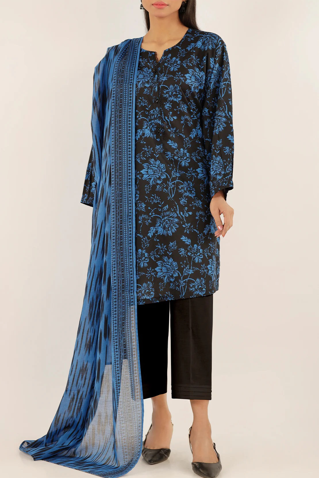 Saya Digital Printed Lawn 3 piece Unstitched Dress - U01-25033-02B