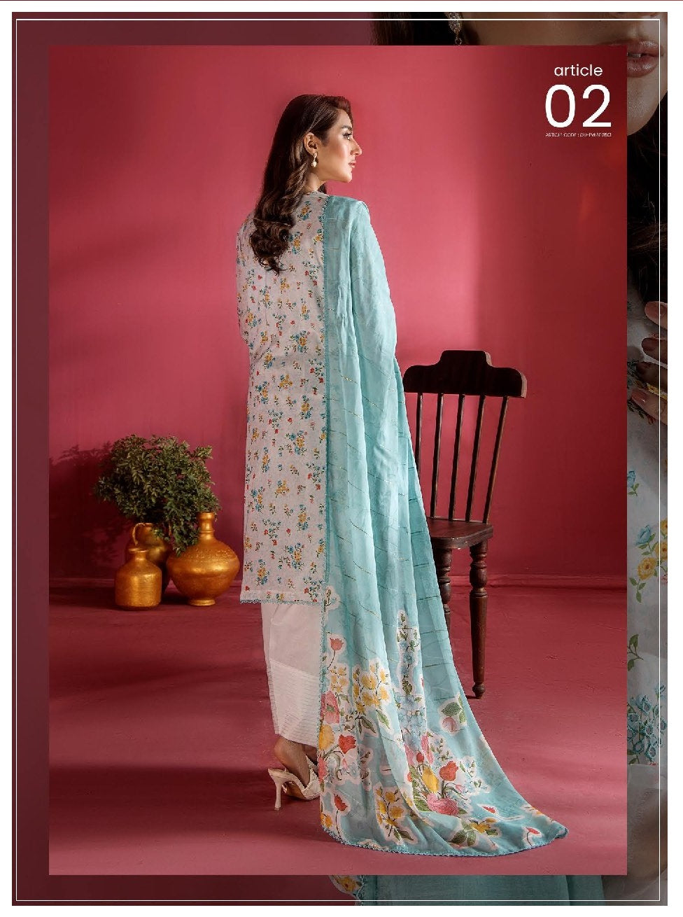Evelyn by Gulljee Embroidered Lawn 3 piece Unstitched Dress - EVL3P2502