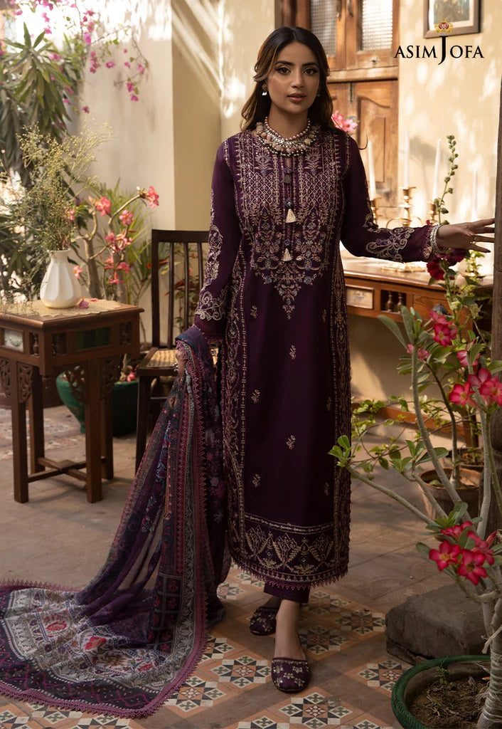 Zarq Barq By Asim Jofa Embroidered Suits Unstitched 3 Piece AJZB-02 - Eid Collection