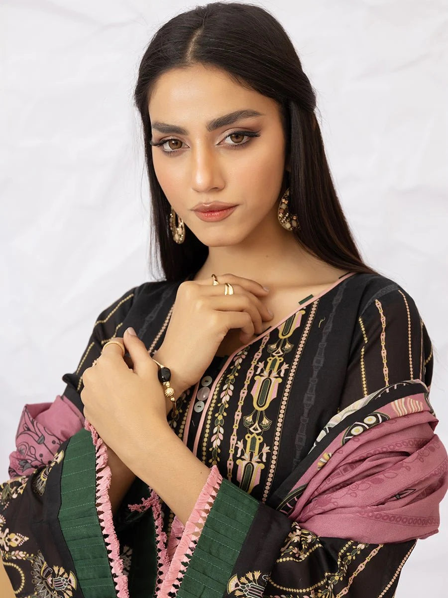 Aghaaz by Salitex Printed Lawn Dress 3 Piece Unstitched - UNS23AC002UT