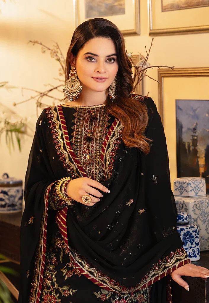 Asim Jofa Maahru Noorie Embroidered Suits Unstitched 3 Piece AJSM-30 - Festive Collection