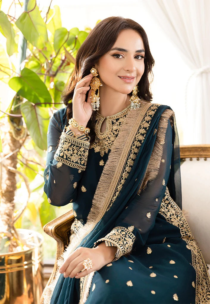 Asim Jofa Maahru Noorie Embroidered Suits Unstitched 3 Piece AJSM-31 - Festive Collection