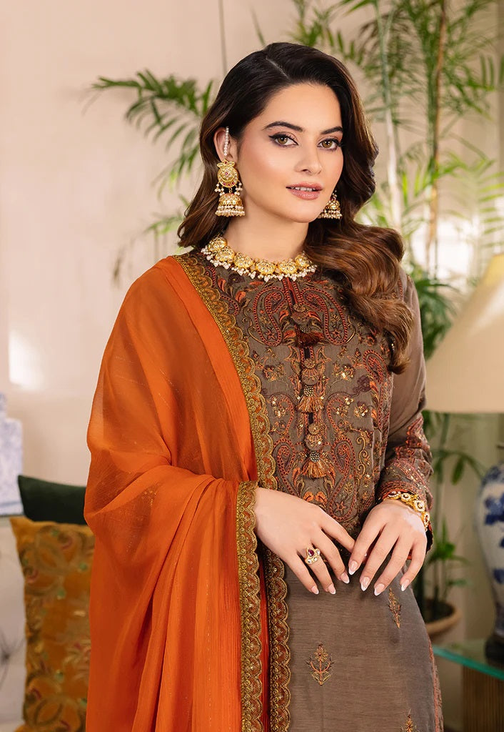 Asim Jofa Maahru Noorie Embroidered Suits Unstitched 3 Piece AJSM-33 - Festive Collection