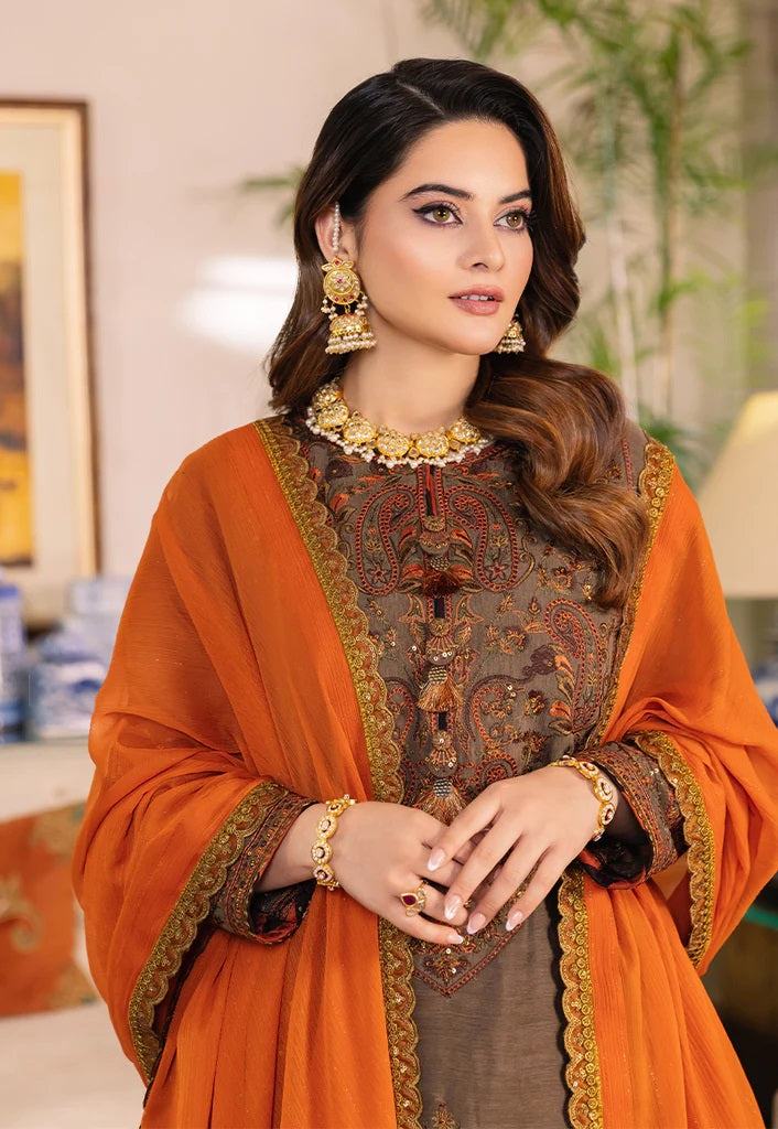 Asim Jofa Maahru Noorie Embroidered Suits Unstitched 3 Piece AJSM-33 - Festive Collection
