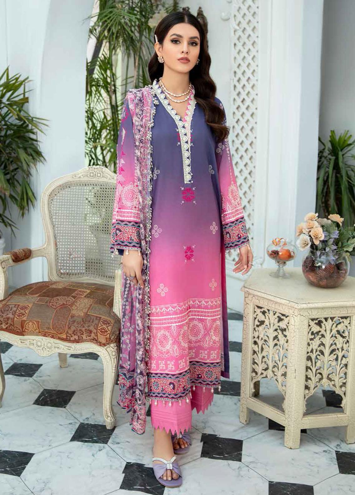 Gardenia By Nureh Embroidered Lawn Suits Unstitched 3 Piece NS-36 - Summer Collection