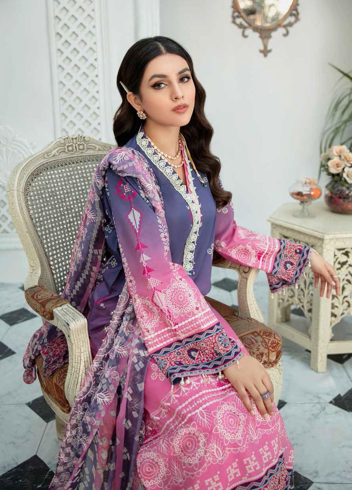 Gardenia By Nureh Embroidered Lawn Suits Unstitched 3 Piece NS-36 - Summer Collection