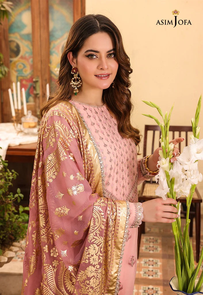 Zarq Barq By Asim Jofa Embroidered Suits Unstitched 3 Piece AJZB-03 - Eid Collection