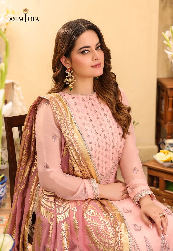 Zarq Barq By Asim Jofa Embroidered Suits Unstitched 3 Piece AJZB-03 - Eid Collection