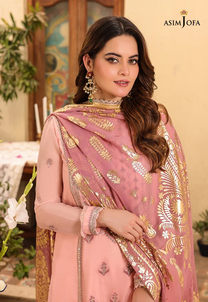 Zarq Barq By Asim Jofa Embroidered Suits Unstitched 3 Piece AJZB-03 - Eid Collection
