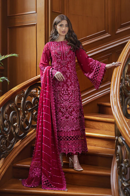 Ishq Aatish by Emaan Adeel Embroidered Chiffon Suits Unstitched 3 Piece EA23IA-03 Maisha - Luxury Collection