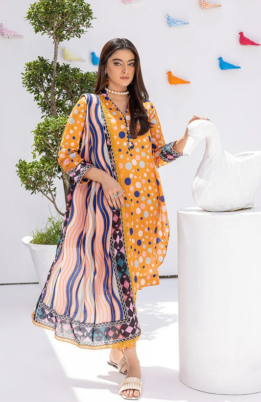 Coco Popup by Alzohaib Printed Lawn 3 piece Unstitched Suit - CPP2-23-03