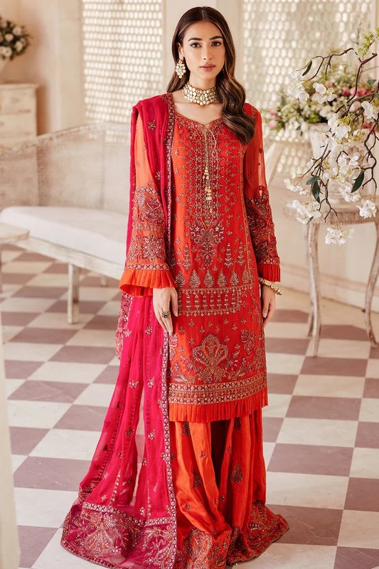 Emaan Adeel Organza Embroidered 3 piece Unstitched Dress - LX 03
