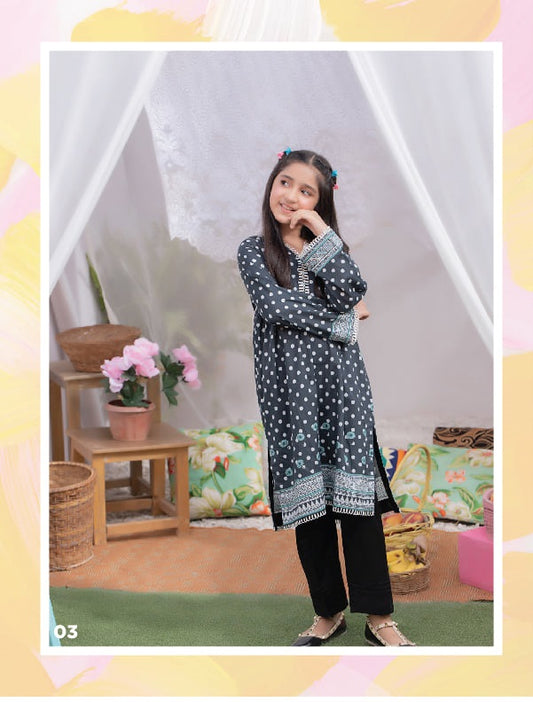 Regalia Textiles Printed Girls Lawn Suits Unstitched 2 Piece RGK-03 - Summer Collection