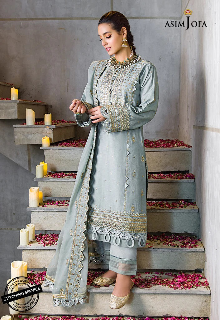 Asim Jofa Embroidered Lawn Suits Unstitched 3 Piece AJCK-03 - Eid Collection