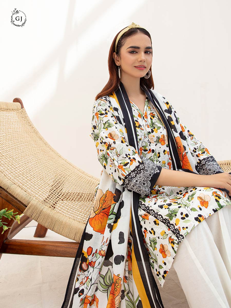 Aviva by GJ Digital Printed Lawn 2 piece Unstitched - GJAV23-A3