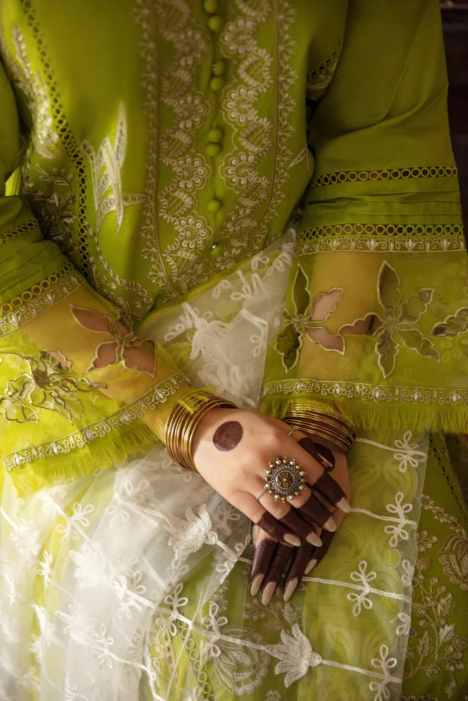 Meena Kumari By Aabyaan Embroidered Chikankari Lawn 3pc Suits Unstitched AB-03 Shamah