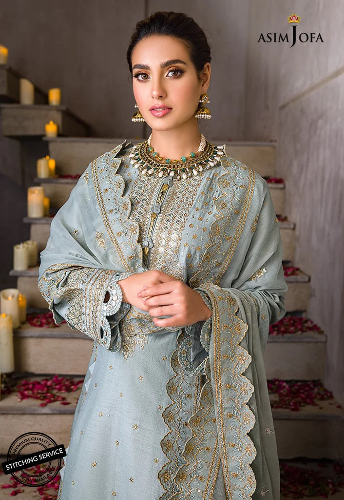 Asim Jofa Embroidered Lawn Suits Unstitched 3 Piece AJCK-03 - Eid Collection