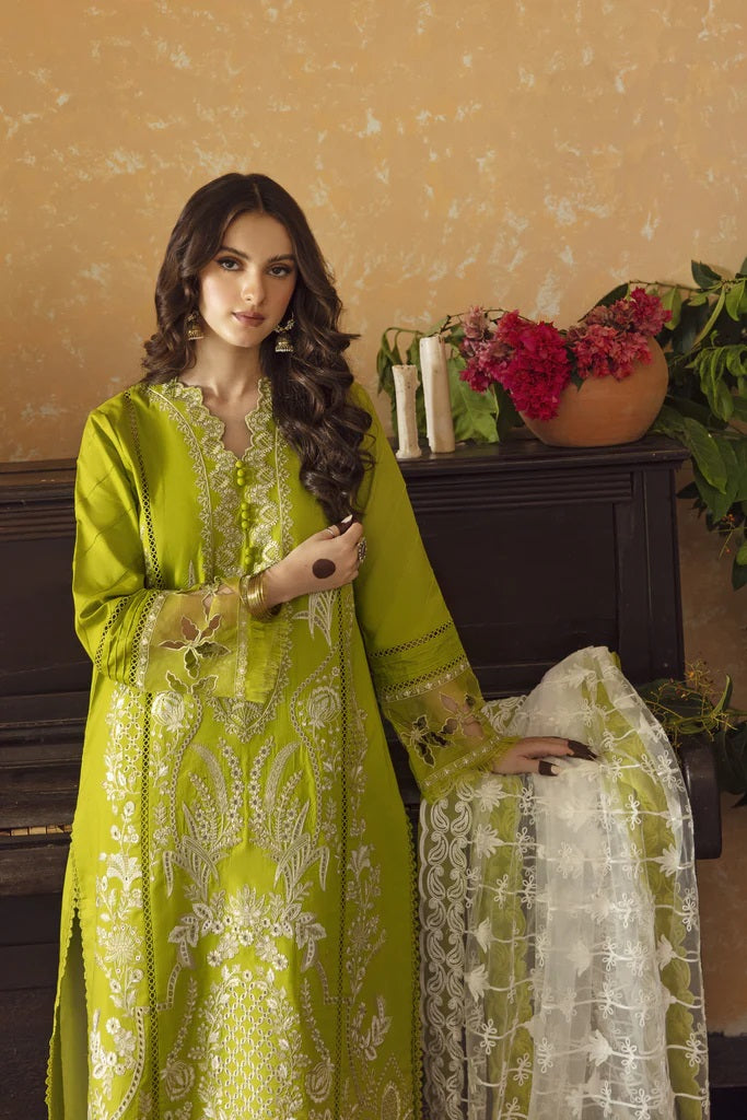 Meena Kumari By Aabyaan Embroidered Chikankari Lawn 3pc Suits Unstitched AB-03 Shamah