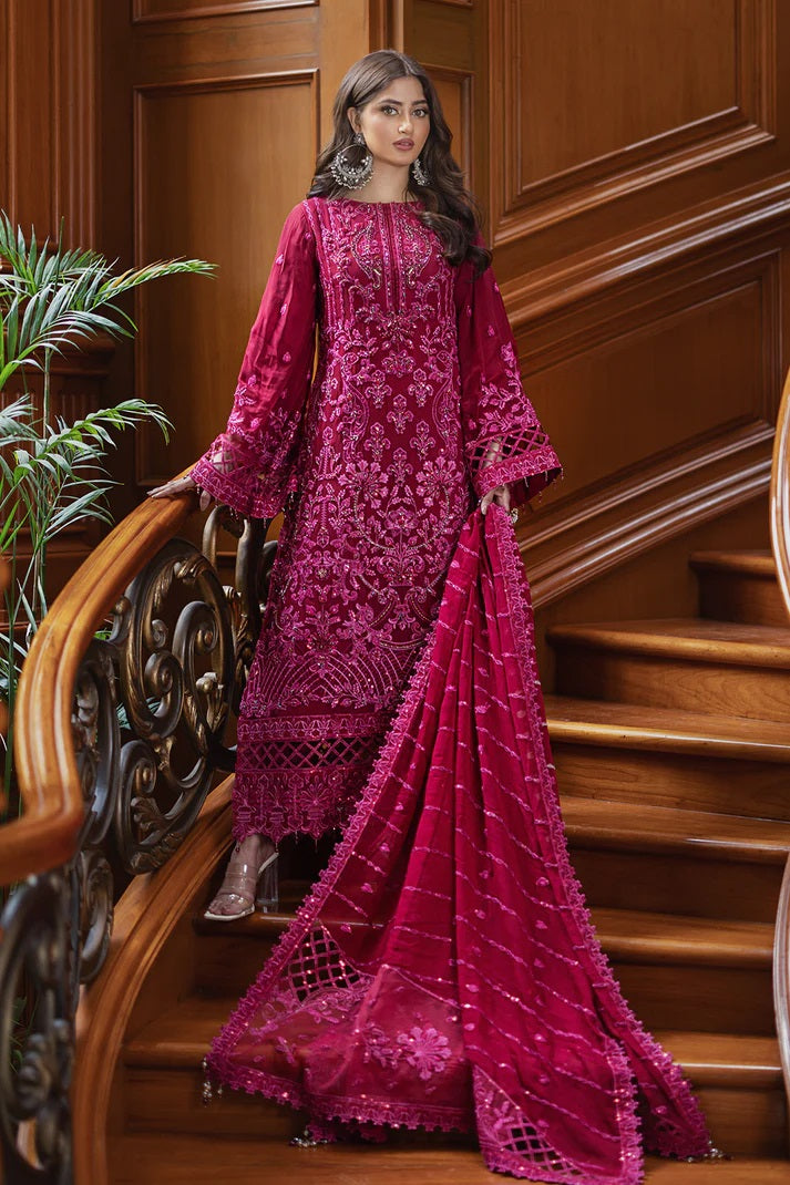 Ishq Aatish by Emaan Adeel Embroidered Chiffon Suits Unstitched 3 Piece EA23IA-03 Maisha - Luxury Collection