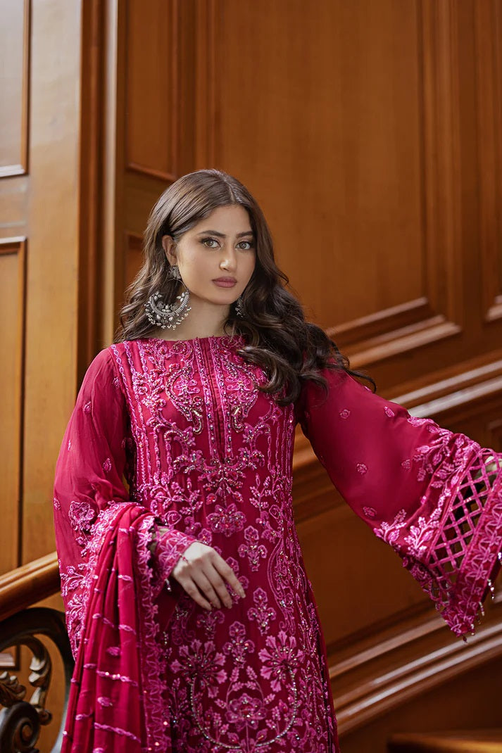 Ishq Aatish by Emaan Adeel Embroidered Chiffon Suits Unstitched 3 Piece EA23IA-03 Maisha - Luxury Collection