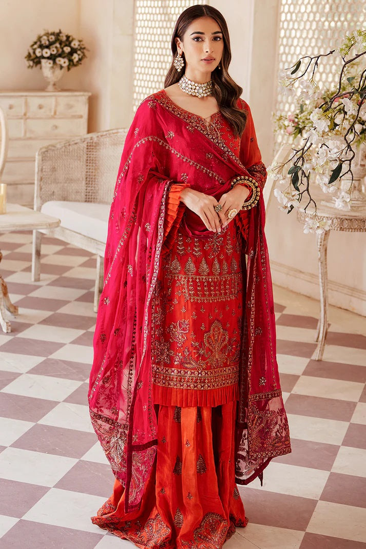 Emaan Adeel Organza Embroidered 3 piece Unstitched Dress - LX 03