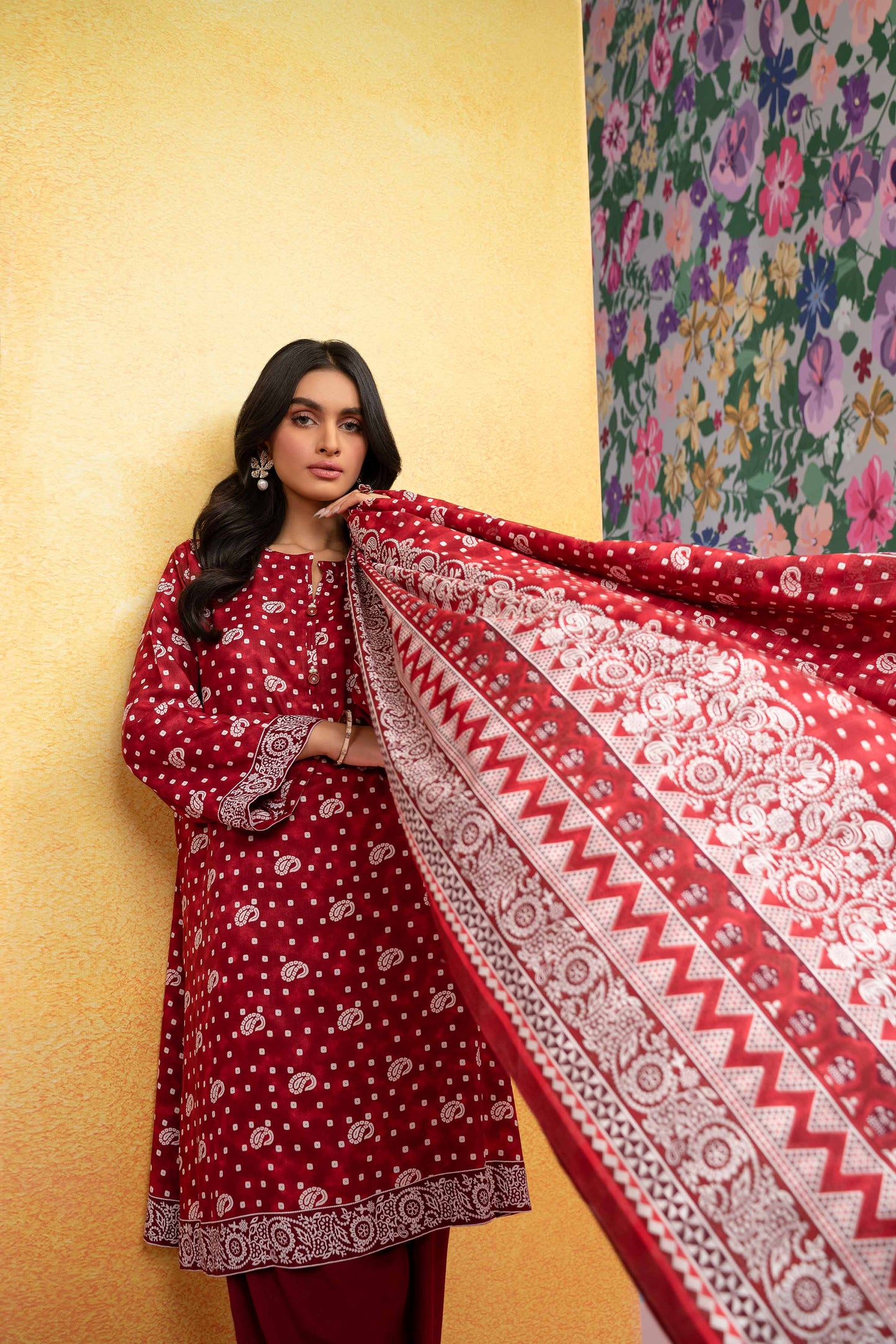 Nishat Printed Lawn 3 Piece Unstitched Dress - 42301846-R