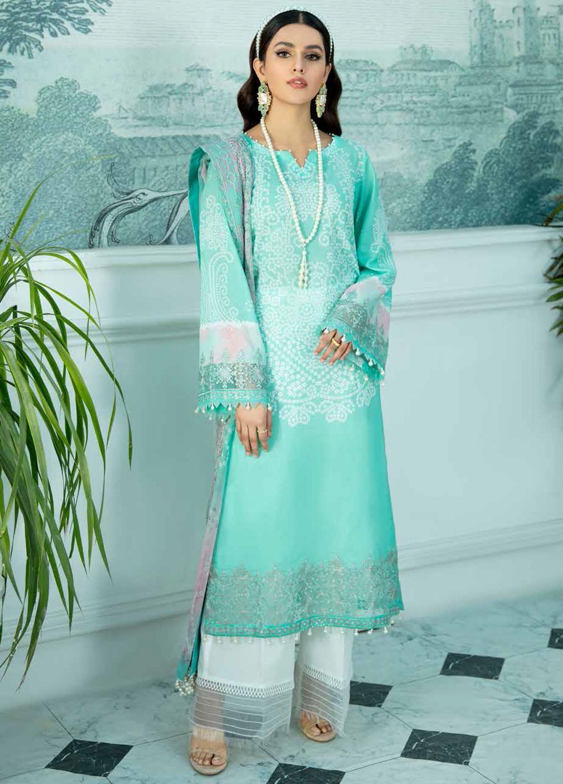 Gardenia By Nureh Embroidered Lawn Suits Unstitched 3 Piece NS-42- Summer Collection