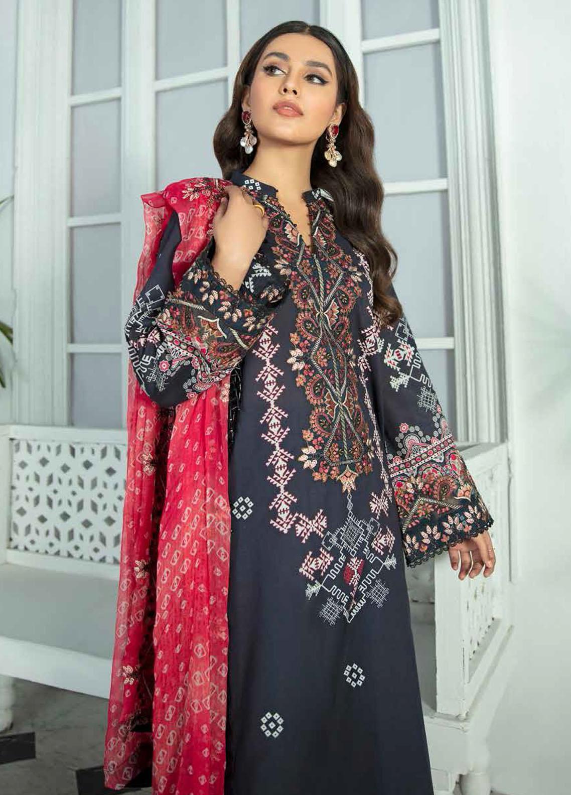 Gardenia By Nureh Embroidered Lawn Suits Unstitched 3 Piece NS-43- Summer Collection